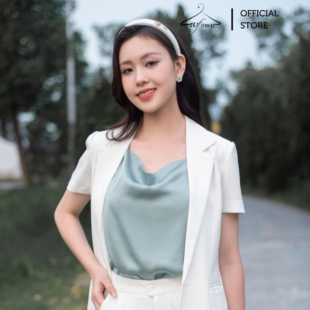 Áo hai dây nữ cổ đổ lụa ngọc trai cao cấp mặc trong áo blazer, chất vải mát mịn, không nhăn - AD02 - wfstudios