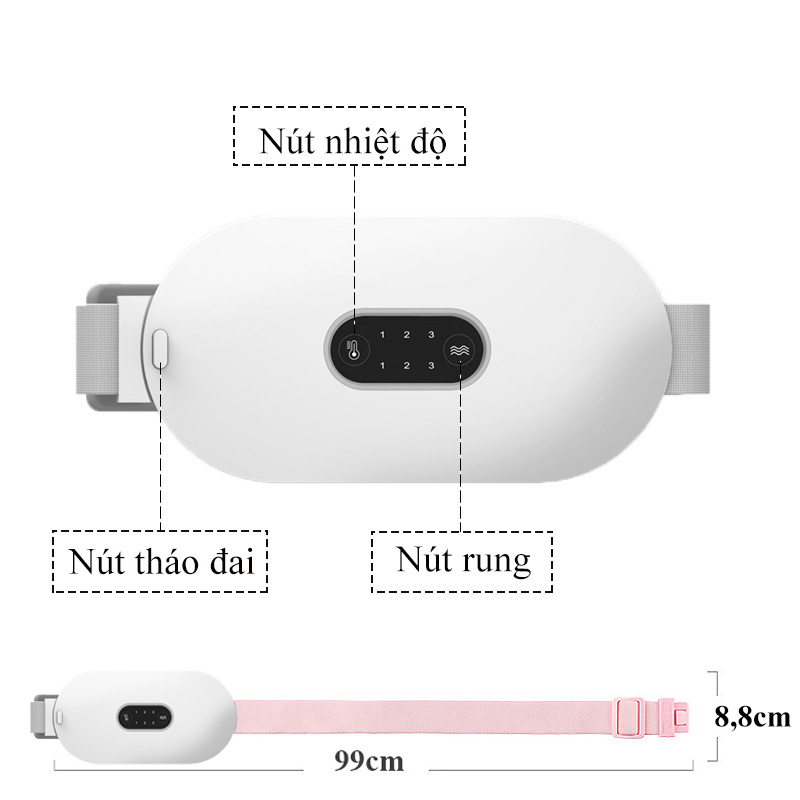 Đai chườm nóng giảm đau bụng kinh chườm bụng kinh massage bụng