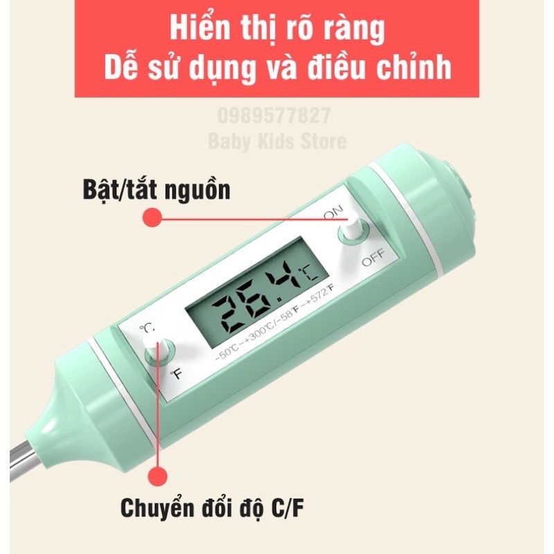 nhiệt kế đo nước pha sữa misuta tròn và dẹt