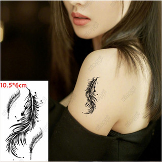 [Đọc kỹ mô tả] Hình dán tạm thời lông vũ j25.Xăm dán tatoo mini không chống nước, size <10x6cm