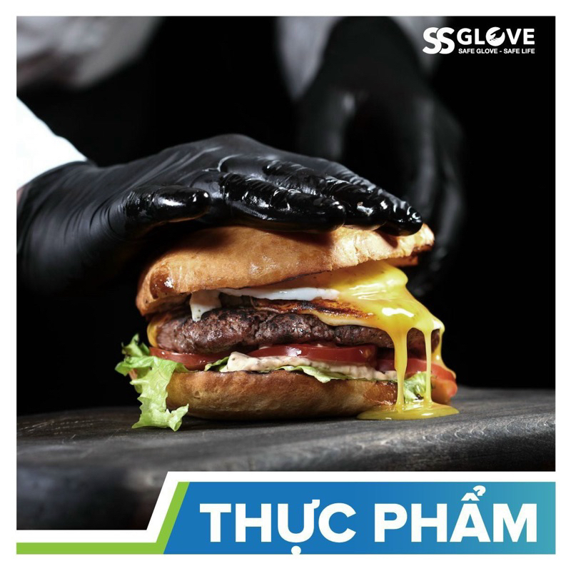 Hộp 100 Chiếc Găng Tay Đen Cao Su Không Bột Đen Nhám Làm Tóc Thẩm Mỹ Spa Phun Xăm Hàng Loại 1