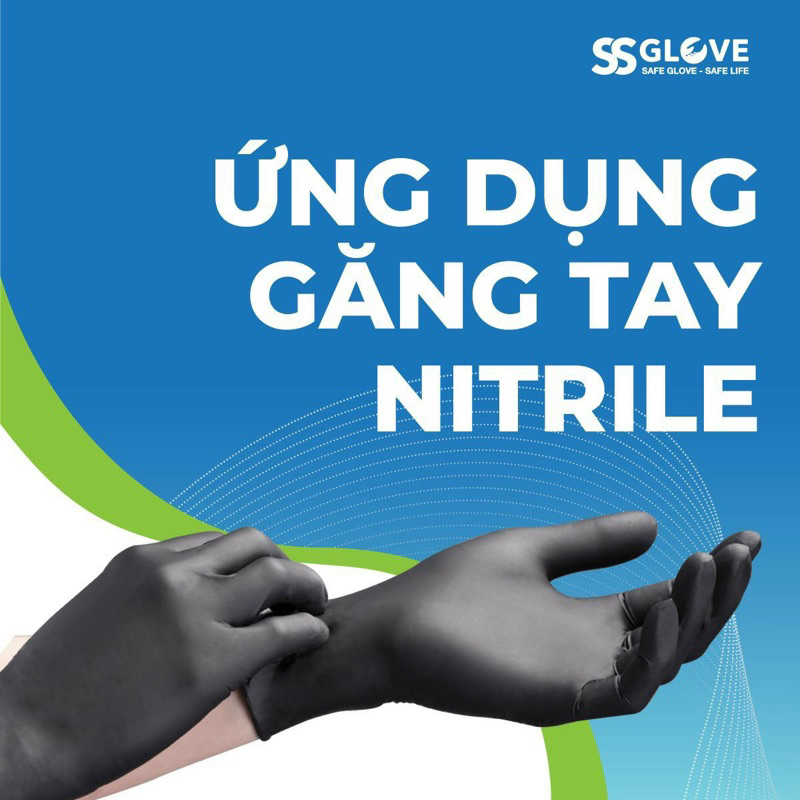 Hộp 100 Chiếc Găng Tay Đen Cao Su Không Bột Đen Nhám Làm Tóc Thẩm Mỹ Spa Phun Xăm Hàng Loại 1