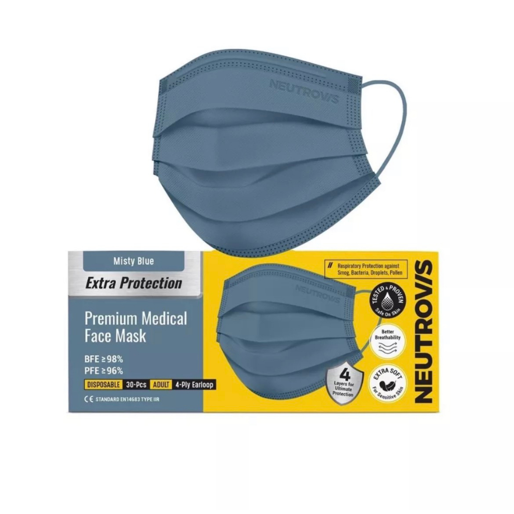 Khẩu Trang Cao Cấp 4 Lớp Kháng Khuẩn Neutrovis - Khẩu Trang Y Tế, Lọc Khuẩn, Bảo Vệ Đường Hô Hấp (30 Cái) - NT Bình An