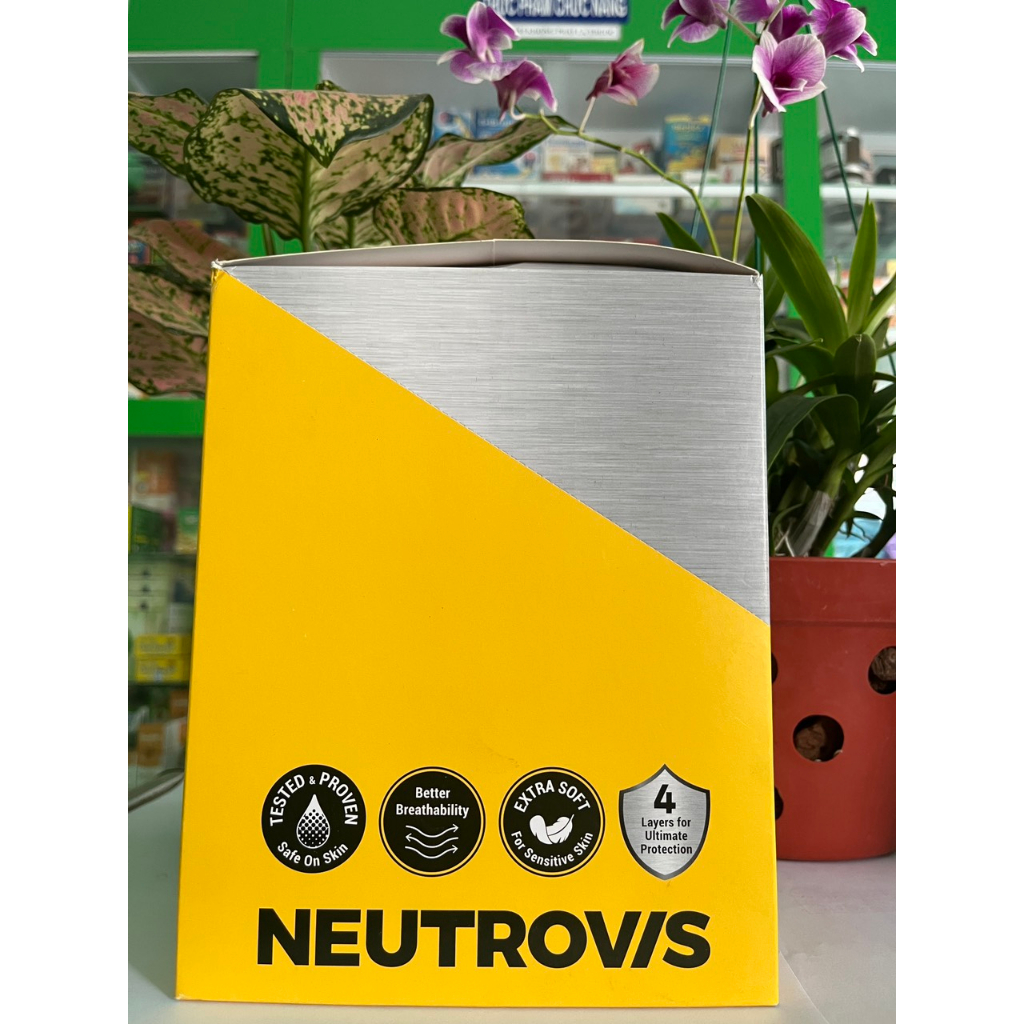 Khẩu Trang Cao Cấp 4 Lớp Kháng Khuẩn Neutrovis - Khẩu Trang Y Tế, Lọc Khuẩn, Bảo Vệ Đường Hô Hấp (30 Cái) - NT Bình An