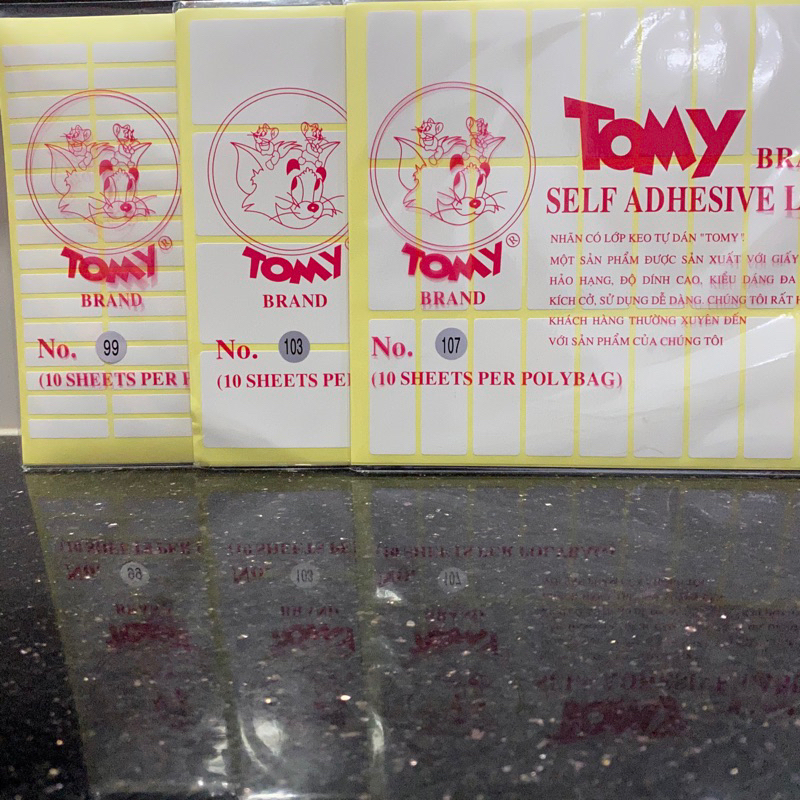 XẤP 1O TỜ Nhãn có lớp keo tự dán Tomy A5 99 100 101 102 103 104 105 106 107 108 109 110 111 112 Giấy decal in mã vạch