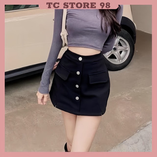 Quần Giả Váy 4 Cúc Có BIGSIZE Cạp Cao Tôn Dáng Siêu Xinh ,Chất Liệu Tuyết Mưa Vitex Dày Dặn