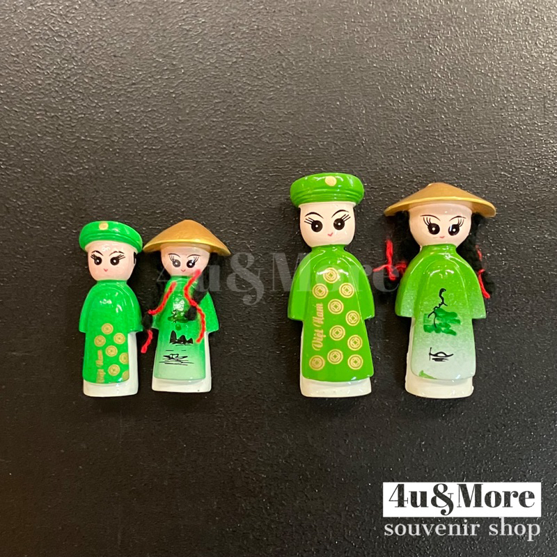 Dính nam châm gốm áo dài dân tộc đôi nam nữ