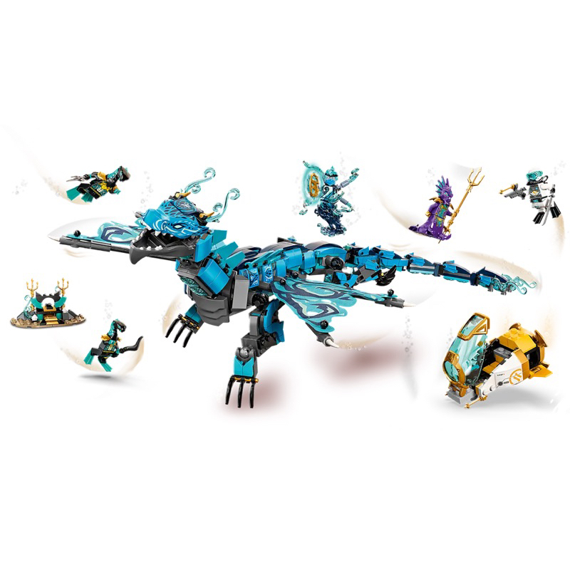 Mô hình lắp ráp Ninjago Lari Tank 60084 71754 Water Dragon - Đồ chơi trẻ em Rồng nước Rồng thần đại dương