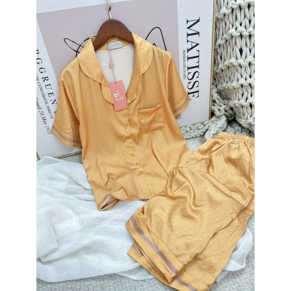 Bộ đồ ngủ mặc nhà Sam, dáng áo cộc quần ngố cổ pijama họa độc đáo sang chảnh thoáng mát họa tiết đơn giản sang chảnh