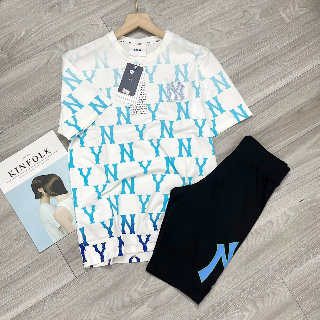 Set bộ đồ MLB áo thun quần Legging xuất phông cotton 100% sang xịn , mềm mịn, thấm mồ hôi tốt