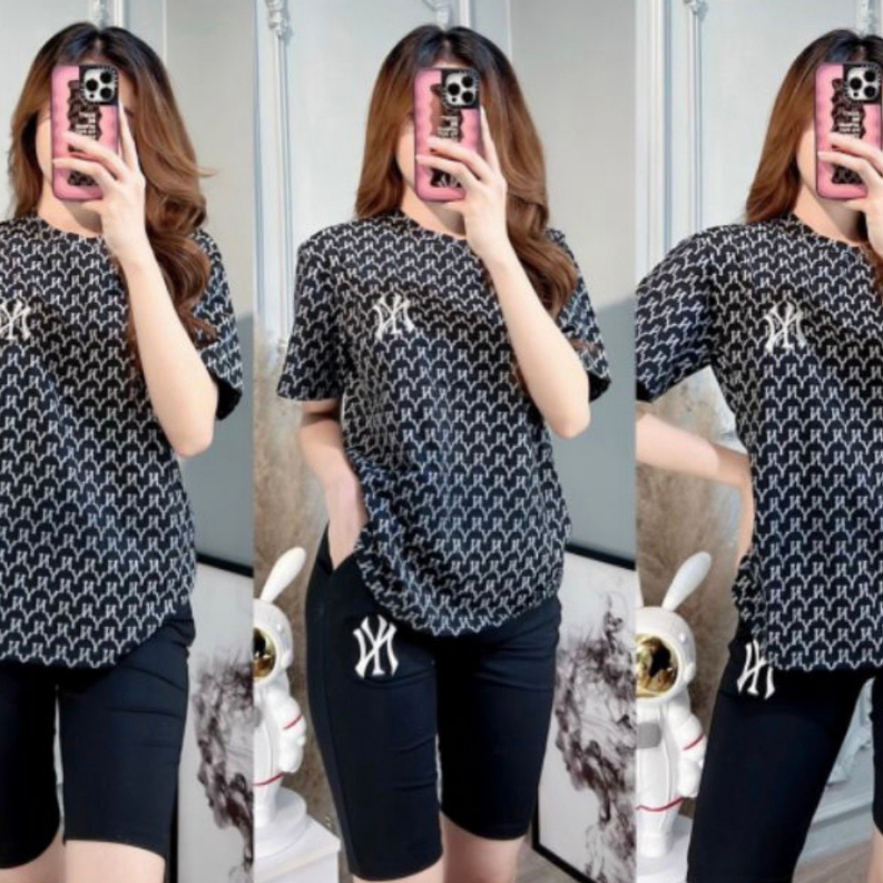 Set bộ đồ MLB áo thun quần Legging xuất phông cotton 100% sang xịn , mềm mịn, thấm mồ hôi tốt