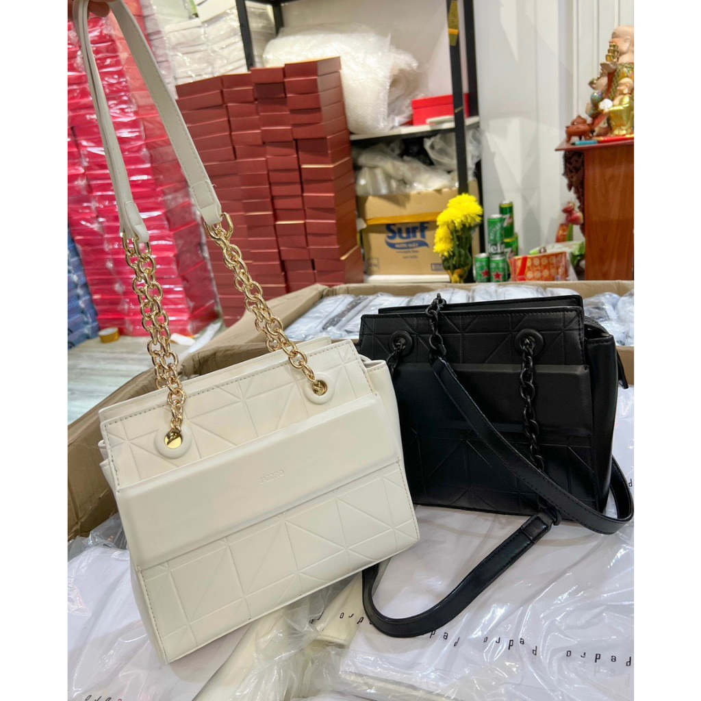 Túi nữ pê rô kiểu dáng thời trang dây da phối xích sang trọng