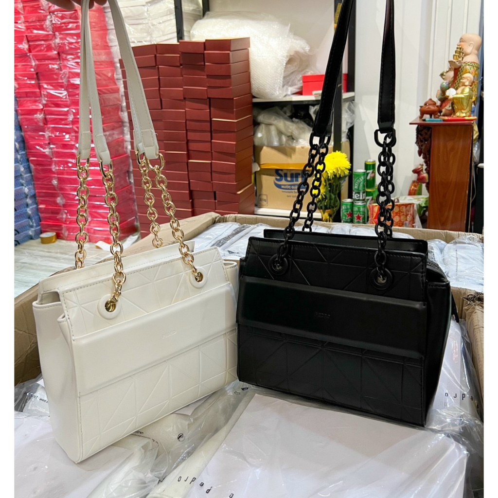 Túi nữ pê rô kiểu dáng thời trang dây da phối xích sang trọng