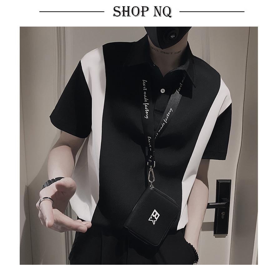 Áo polo form rộng unisex nam nữ may sọc đen trắng cotton cao cấp siêu thoáng mát , kiểu dáng đẹp . chất đẹp