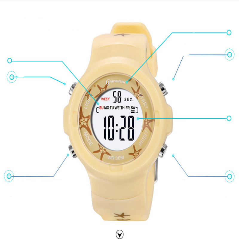 Đồng hồ bé trai – bé gái Mingrui hoa văn chống nước Mig003 - FULL hộp + pin + hướng dẫn