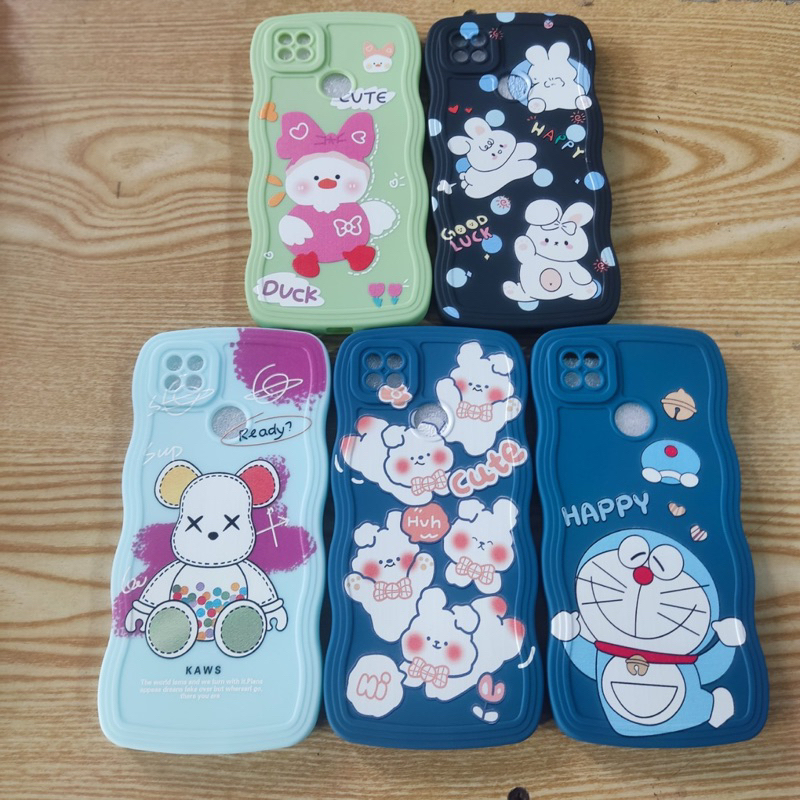 Ốp lưng Xiaomi Redmi 9C dẻo viền màu lượng sóng lưng in hình thú dễ thương có bảo vệ camera