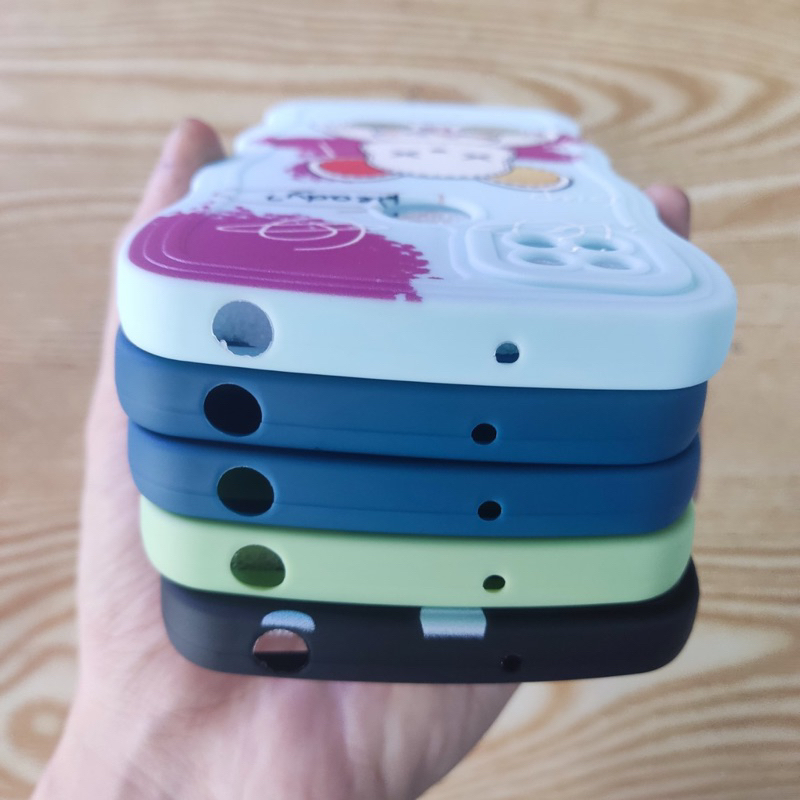 Ốp lưng Xiaomi Redmi 9C dẻo viền màu lượng sóng lưng in hình thú dễ thương có bảo vệ camera