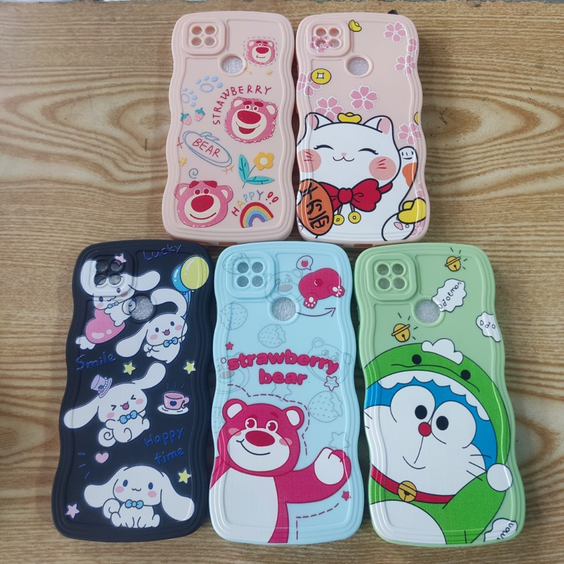 Ốp lưng Xiaomi Redmi 9C dẻo viền màu lượng sóng lưng in hình thú dễ thương có bảo vệ camera