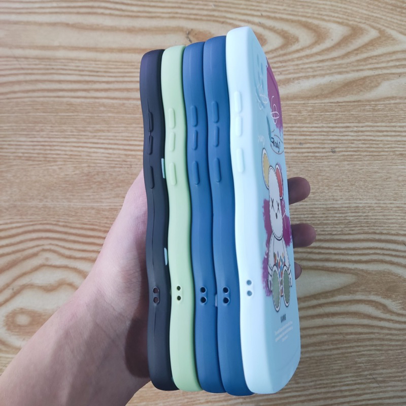 Ốp lưng Xiaomi Redmi 9C dẻo viền màu lượng sóng lưng in hình thú dễ thương có bảo vệ camera