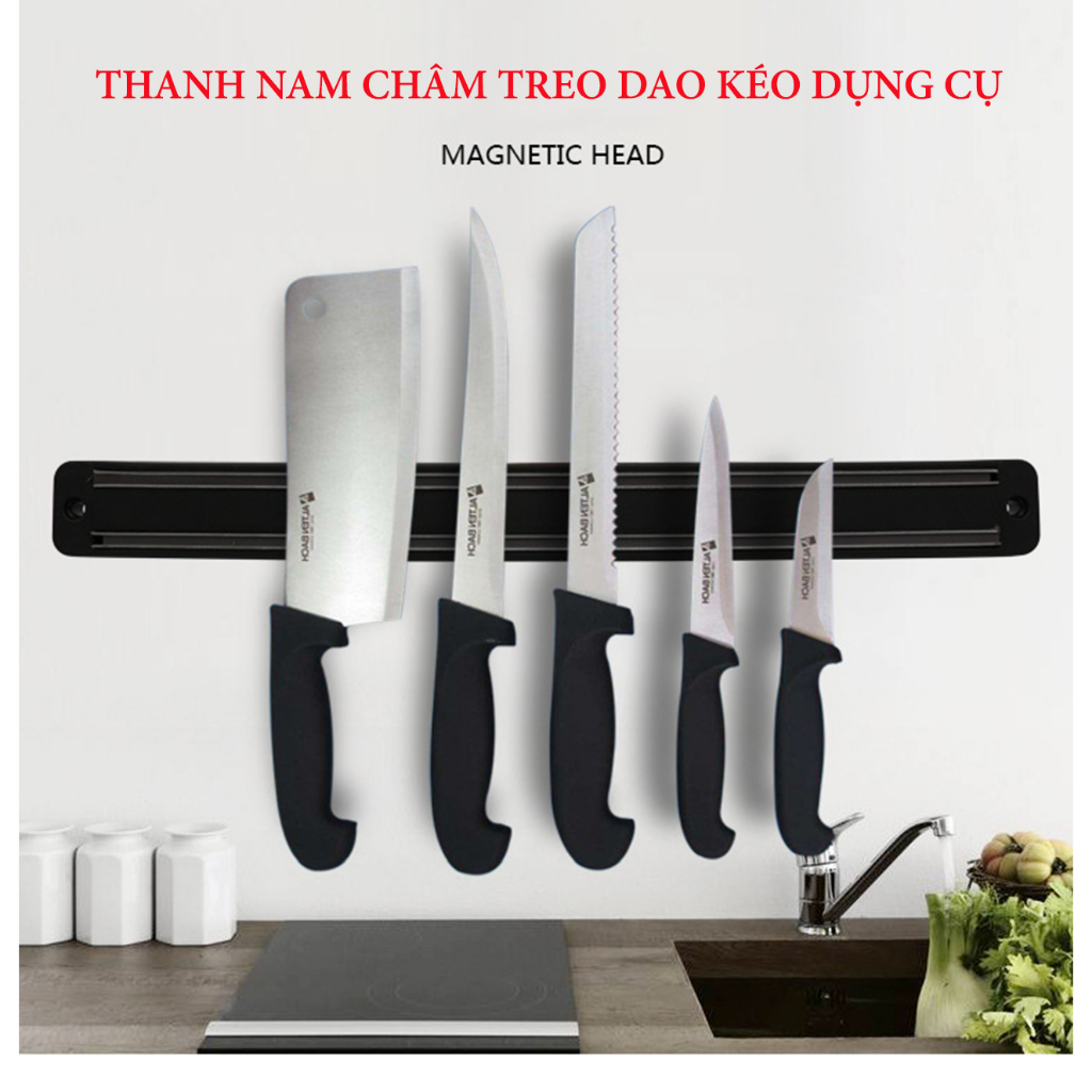 Thanh nam châm treo dao kéo dụng cụ bọc vỏ nhựa khoan vít