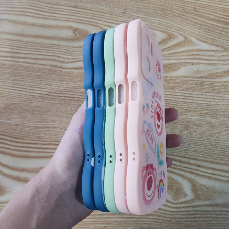 Ốp lưng Oppo A57 dẻo viền màu lượng sóng lưng in hình thú dễ thương có bảo vệ camera