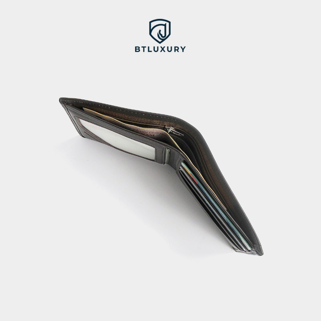 Ví nam mini kiểu ví ngang, kích thước nhỏ gọn, da bò thật 100%, bảo hành 12 tháng