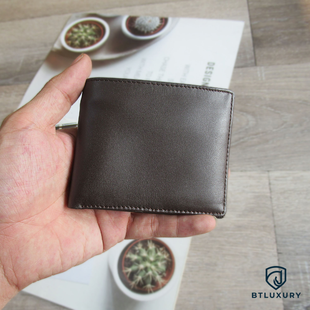 Ví nam mini kiểu ví ngang, kích thước nhỏ gọn, da bò thật 100%, bảo hành 12 tháng
