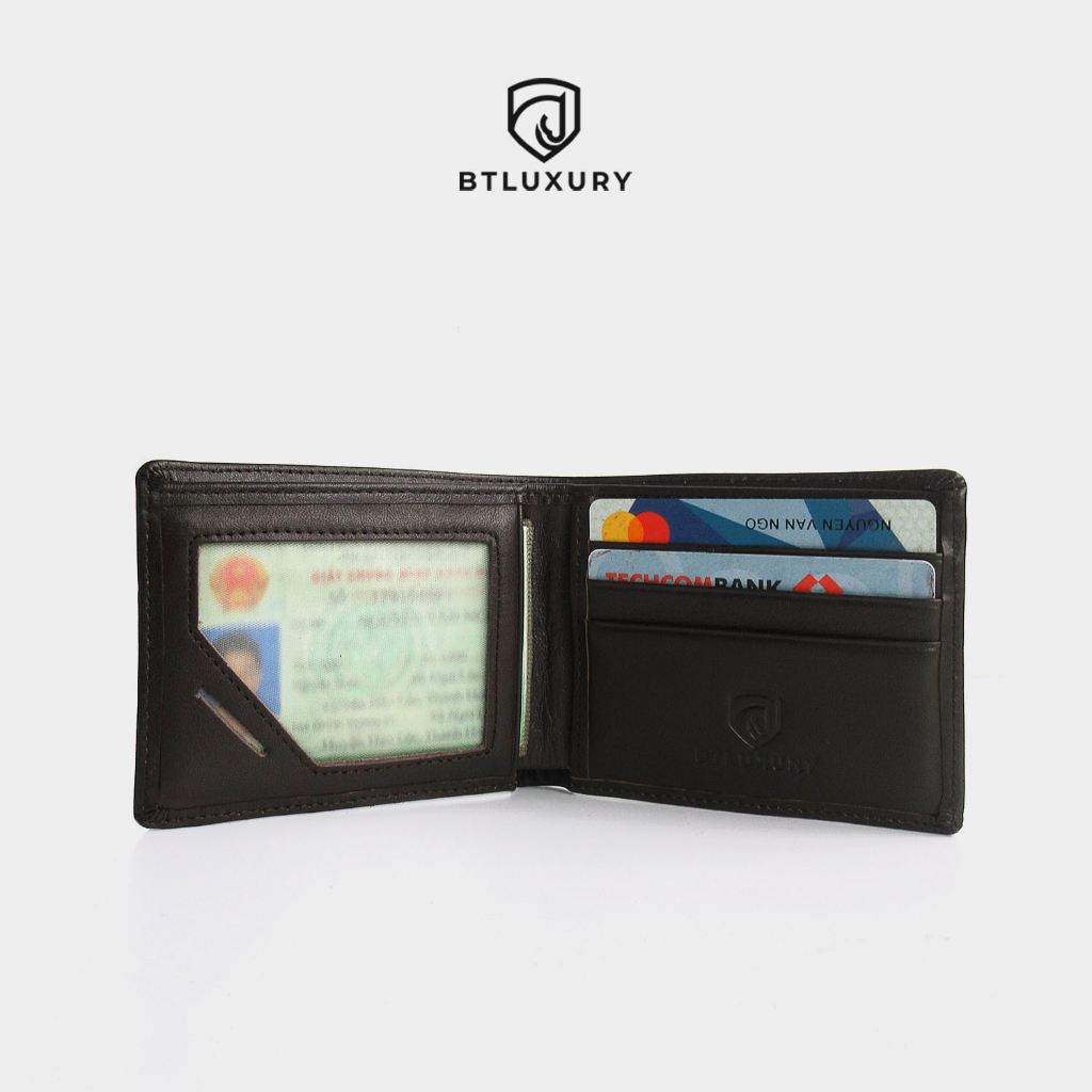Ví nam mini kiểu ví ngang, kích thước nhỏ gọn, da bò thật 100%, bảo hành 12 tháng