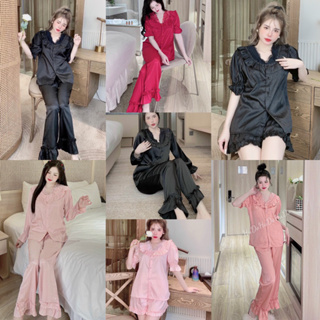 Ảnh chụp Bộ Pijama Lụa Xước Tằm Cao Cấp Dài Tay tại Hà Nội