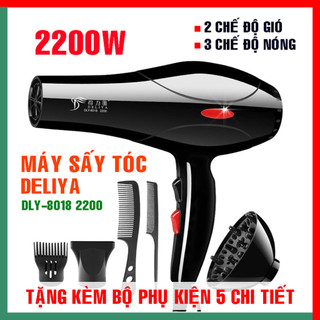 Máy sấy tóc tạo nóng lạnh 2 chiều deliya dly-8018 tặng kèm 5 món phụ kiện