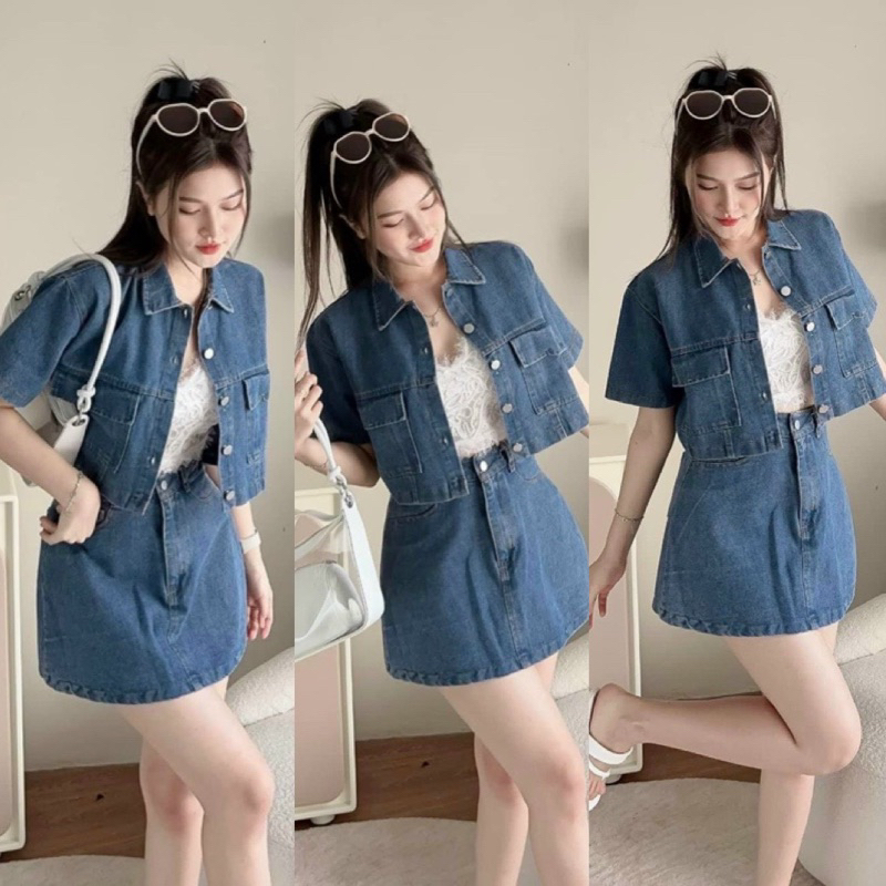 (SHOP TÁO ĐỎ BIGSIZE 50KG ĐẾN 90KG ) set 2 món áo và chân váy( không kèm bra)