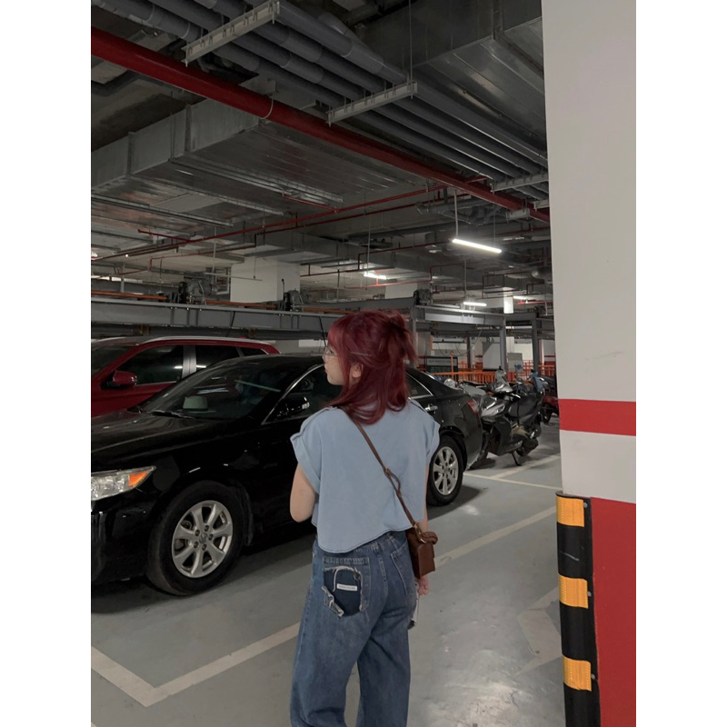 Áo denim tay hến form croptop Bazic onee