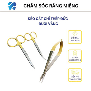 Kéo cắt chỉ chuôi vàng dùng trong các ca tiểu phẫu