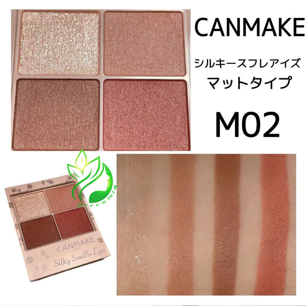 Phấn Mắt Canmake Tokyo Japan Nội Địa Nhật Silky Souffle Eyes 4 ô Màu M02