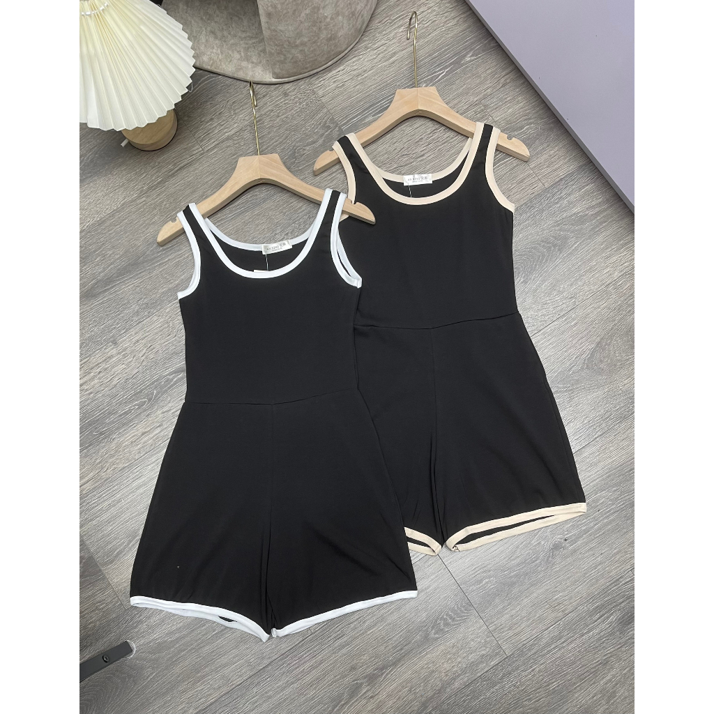 Jumpsuit đùi 2 dây thun viền - 247store.vn - Jum232_DenP2k6 | BigBuy360 - bigbuy360.vn