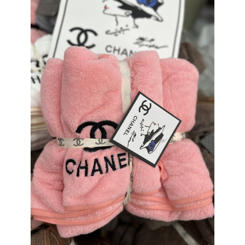 Sét Khăn Tắm Kèm Khăn Mặt Thương Hiệu Chanel( siêu thấm)