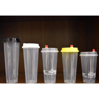 Cốc nhựa nắp tim 500ml 700ml ly nhựa dùng một lần 50 cái kèm nắp