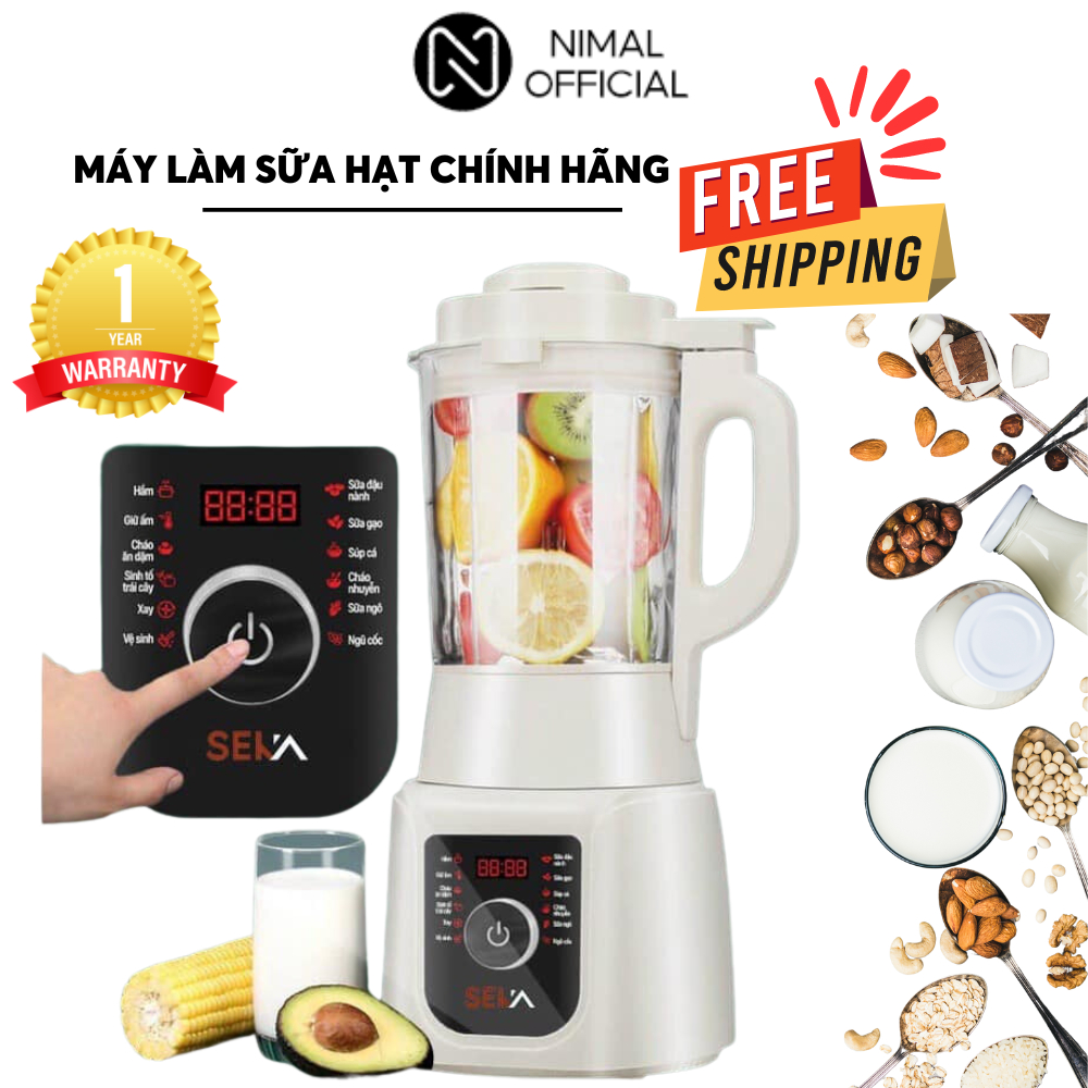 Máy làm sữa hạt đa năng Nimal xay sinh tố, nấu chậm, nấu soup 12 chức năng bảo hành 12 tháng