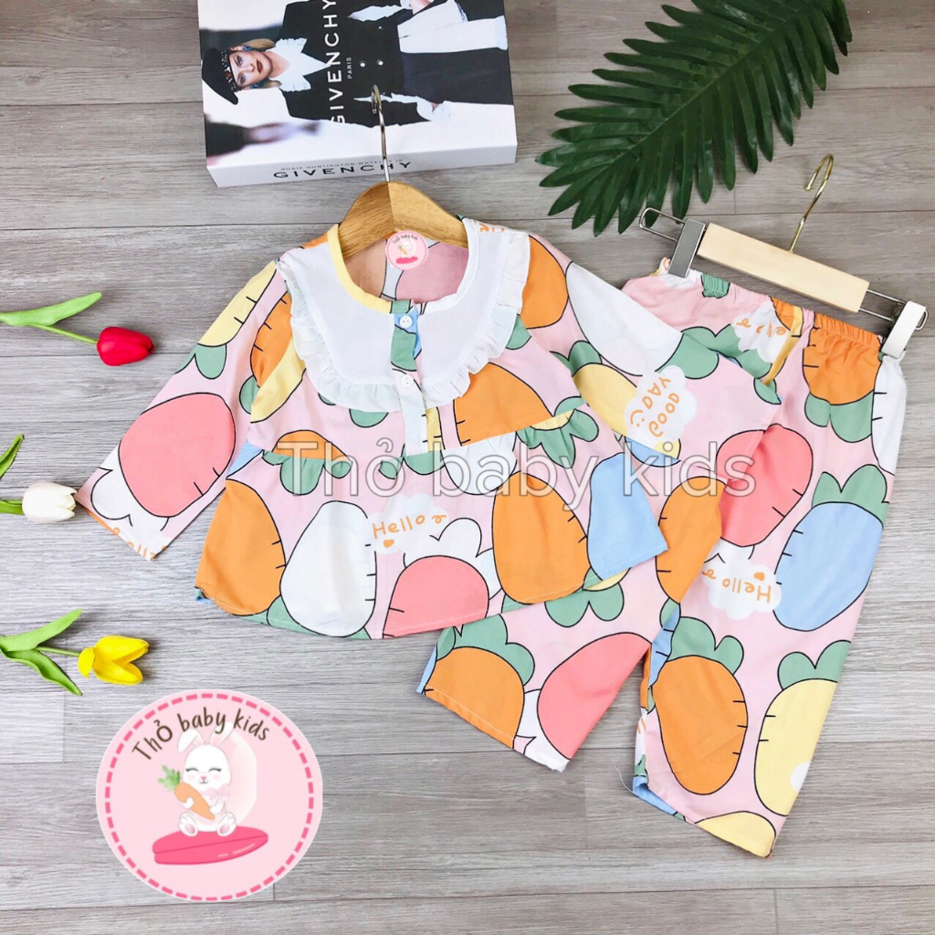 Bộ lanh/tole dài tay quần dài shop thỏ baby kids