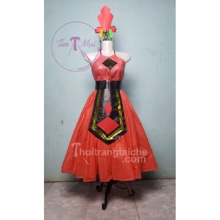 Thời trang tái chế - Trang phục Âu Lạc - Âu cơ màu đỏ