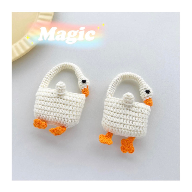 Vỏ bảo vệ hộp sạc tai nghe Airpod hình vịt ( Airpod Case Crochet )