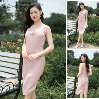 Váy lụa 2 dây dáng suông, cổ đổ lụa ngọc trai mềm mát không nhăn - VD03 - wfstudios