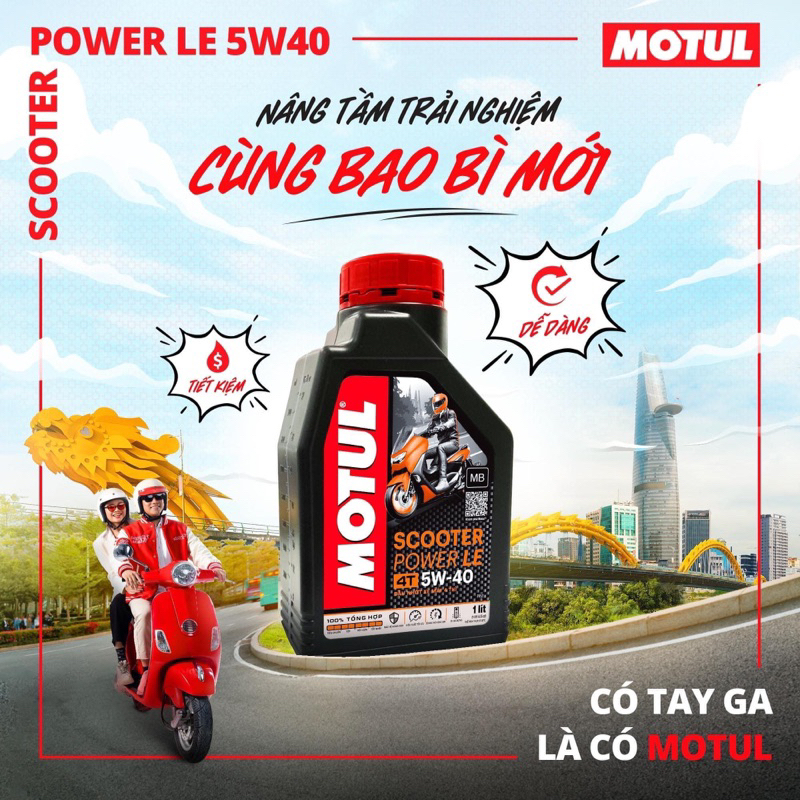[CHÍNH HÃNG] [Nhớt Xe Tay Ga] Motul Scooter Power Le 5w40