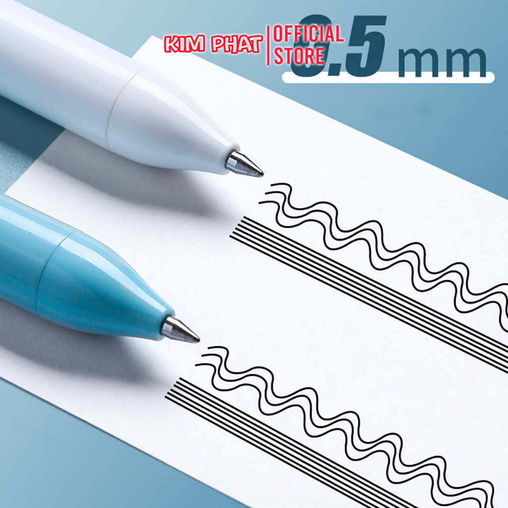 Bút gel bấm văn phòng Deli Nusign NS572 - Màu Pastel - Mực Đen - Ngòi 0.5mm / Ruột thay thế Deli S206