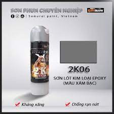 Sơn xịt Samurai Lót Kim Loại, Epoxy - 2K06 ( Màu xám bạc)