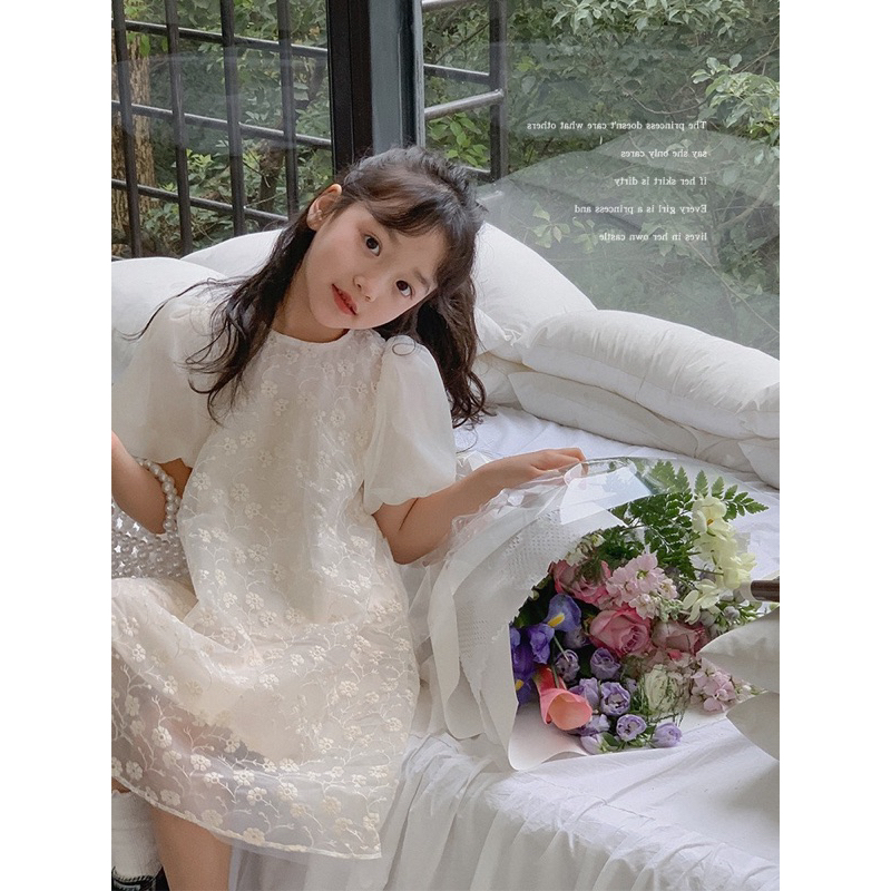 ĐẦM VÁY ĐÔI CHO MẸ VÀ BÉ GÁI TRẮNG TAY BỒNG