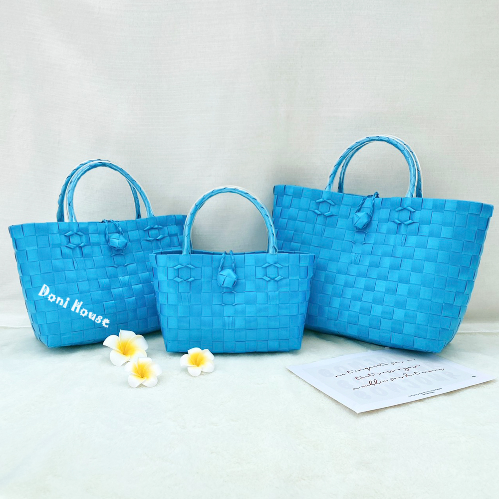 Giỏ Đan Tay, Túi Xách Đan Thủ Công Handmade, Làn Nhựa Mặc Với Áo Dài, Đầm Đi Biển Chụp Hình - Doni House