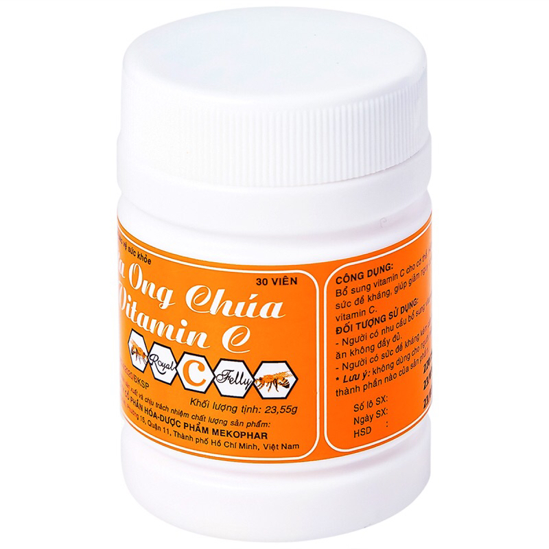 Kẹo ngậm Sữa ong chúa Vitamin C giúp tăng đề kháng, phục hồi sức khỏe, an toàn cho trẻ em, người lớn (Mekophar)