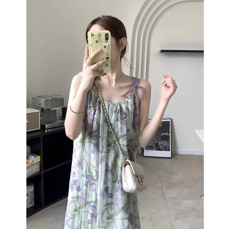 Váy maxi 2 dây hoa tím 23'September Clothes