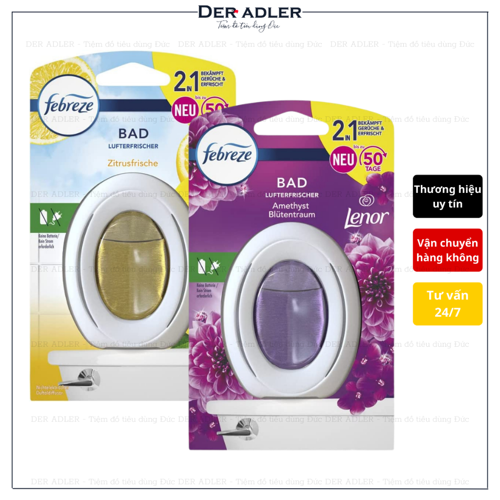 Máy tinh dầu thơm tự động FEBREZE cho toilet & nhà tắm, đủ trọn bộ mùi hương
